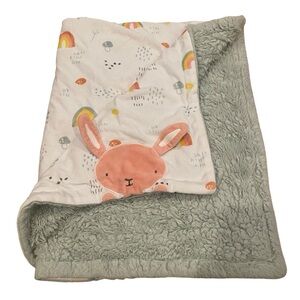 George Bunny Baby Blanket Plush Walmart Rainbow Green Lovey Throw Pink Girls